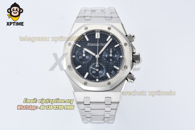 Royal Oak Chrono 26240ST 41mm APSF Blue/Stick on SS/SS Bracelet SH4401 Super Clone Royal Oak Chrono 26240ST 41mm APSF Blue/Stick on SS/SS Bracelet SH4401 Super Clone