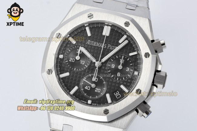 Royal Oak Chrono 26240ST 41mm APSF Black/Stick on SS/SS Bracelet SH4401 Super Clone Royal Oak Chrono 26240ST 41mm APSF Black/Stick on SS/SS Bracelet SH4401 Super Clone