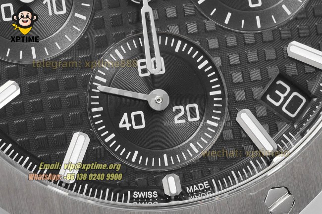 Royal Oak Chrono 26240ST 41mm APSF Black/Stick on SS/SS Bracelet SH4401 Super Clone Royal Oak Chrono 26240ST 41mm APSF Black/Stick on SS/SS Bracelet SH4401 Super Clone