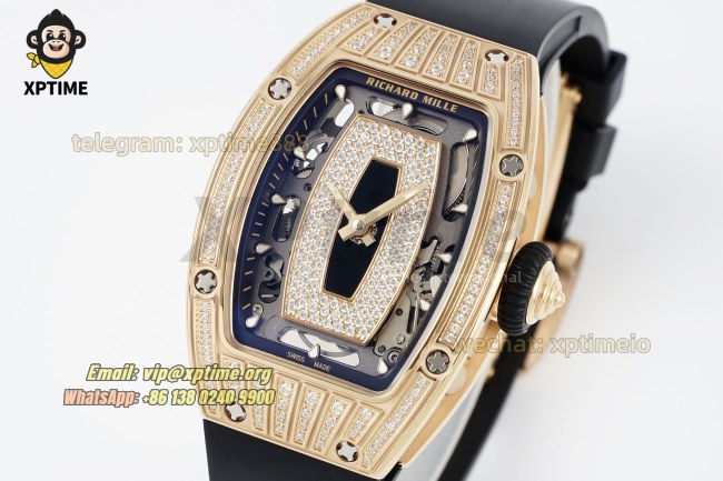 RM07-01 Ladies 31.5mm ZF RG Black/Damond Sketelon on RG/RU Strap CRMA2 RM07-01 Ladies 31.5mm ZF RG Black/Damond Sketelon on RG/RU Strap CRMA2