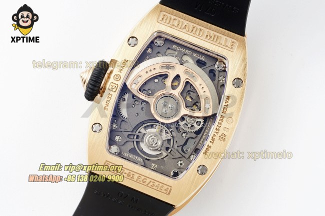 RM07-01 Ladies 31.5mm ZF RG Black/Damond Sketelon on RG/RU Strap CRMA2 RM07-01 Ladies 31.5mm ZF RG Black/Damond Sketelon on RG/RU Strap CRMA2