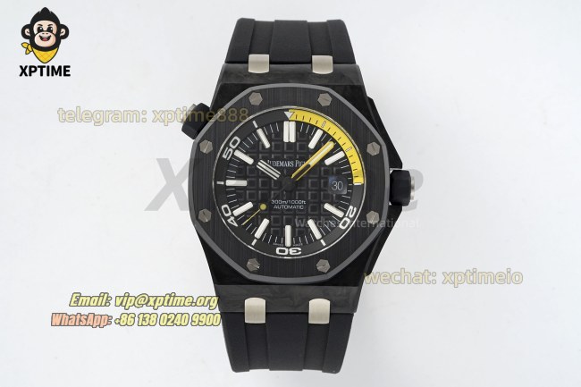 Royal Oak Diver 15707 42mm APSF Black/Stick on CE/RU Strap SA3120 Super Clone Royal Oak Diver 15707 42mm APSF Black/Stick on CE/RU Strap SA3120 Super Clone
