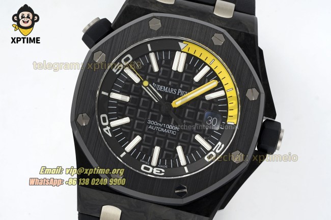 Royal Oak Diver 15707 42mm APSF Black/Stick on CE/RU Strap SA3120 Super Clone Royal Oak Diver 15707 42mm APSF Black/Stick on CE/RU Strap SA3120 Super Clone