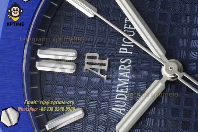 Royal Oak 15500 41mm APSF Blue/Stick on SS/CER Strap A4302 Super Clone Royal Oak 15500 41mm APSF Blue/Stick on SS/CER Strap A4302 Super Clone