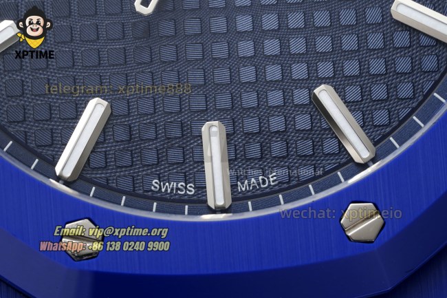 Royal Oak 15500 41mm APSF Blue/Stick on SS/CER Strap A4302 Super Clone Royal Oak 15500 41mm APSF Blue/Stick on SS/CER Strap A4302 Super Clone