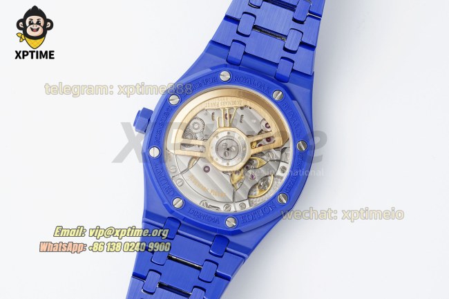 Royal Oak 15500 41mm APSF Blue/Stick on SS/CER Strap A4302 Super Clone Royal Oak 15500 41mm APSF Blue/Stick on SS/CER Strap A4302 Super Clone