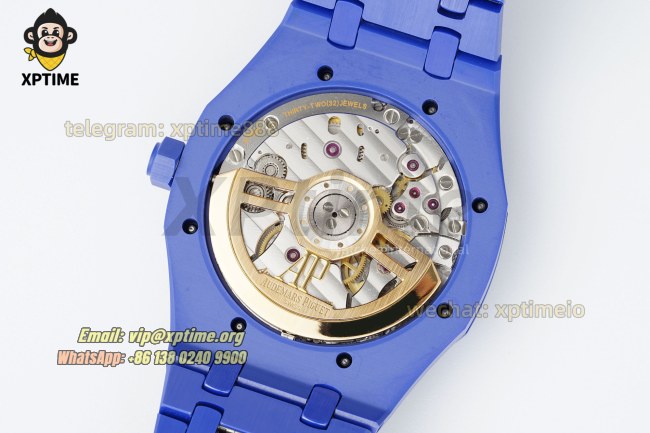 Royal Oak 15500 41mm APSF Blue/Stick on SS/CER Strap A4302 Super Clone Royal Oak 15500 41mm APSF Blue/Stick on SS/CER Strap A4302 Super Clone