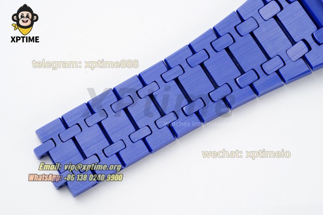 Royal Oak 15500 41mm APSF Blue/Stick on SS/CER Strap A4302 Super Clone Royal Oak 15500 41mm APSF Blue/Stick on SS/CER Strap A4302 Super Clone