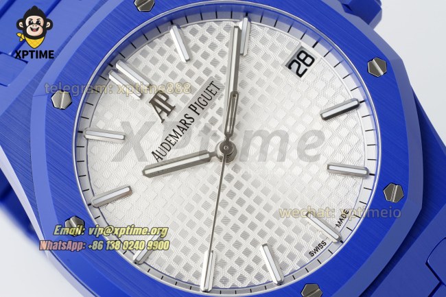 Royal Oak 15500 41mm APSF White/Stick on SS/CER Strap A4302 Super Clone Royal Oak 15500 41mm APSF White/Stick on SS/CER Strap A4302 Super Clone