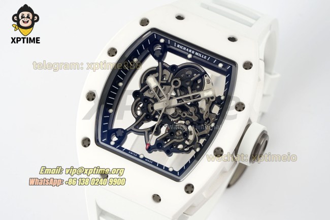 RM055 43mm APSF Sketelon/Blue on White CER/RU Strap RMUL2 RM055 43mm APSF Sketelon/Blue on White CER/RU Strap RMUL2
