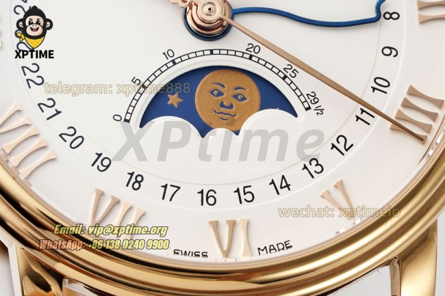 Villeret Complications 40mm APSF White/Roma/Numeral on RG/LE Strap A6654 Villeret Complications 40mm APSF White/Roma/Numeral on RG/LE Strap A6654