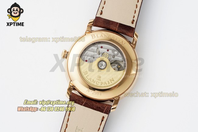 Villeret Complications 40mm APSF White/Roma/Numeral on RG/LE Strap A6654 Villeret Complications 40mm APSF White/Roma/Numeral on RG/LE Strap A6654