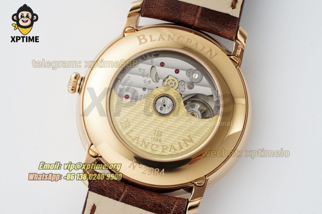 Villeret Complications 40mm APSF White/Roma/Numeral on RG/LE Strap A6654 Villeret Complications 40mm APSF White/Roma/Numeral on RG/LE Strap A6654