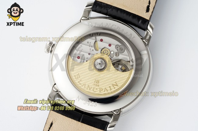 Villeret Complications 40mm APSF White/Roma/Numeral on SS/LE Strap A6654 Villeret Complications 40mm APSF White/Roma/Numeral on SS/LE Strap A6654