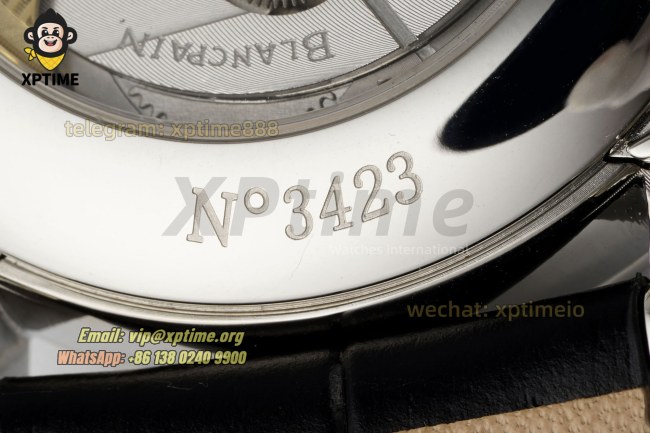 Villeret Complications 40mm APSF White/Roma/Numeral on SS/LE Strap A6654 Villeret Complications 40mm APSF White/Roma/Numeral on SS/LE Strap A6654