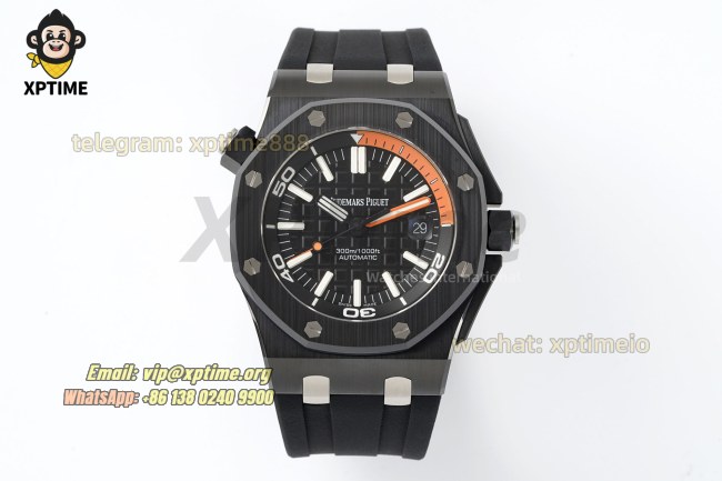 Royal Oak Diver 15707 42mm APSF Black/Stick on CE/RU Strap SA3120 Super Clone Royal Oak Diver 15707 42mm APSF Black/Stick on CE/RU Strap SA3120 Super Clone