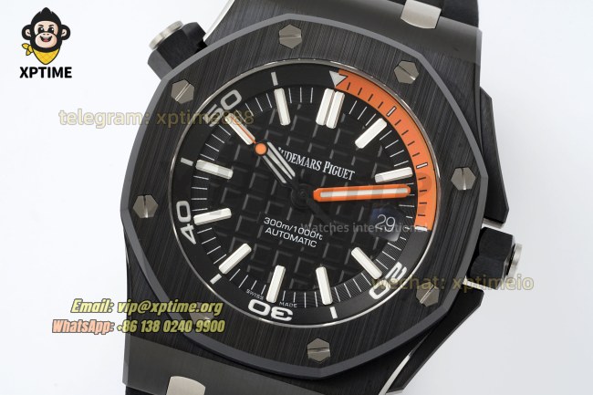 Royal Oak Diver 15707 42mm APSF Black/Stick on CE/RU Strap SA3120 Super Clone Royal Oak Diver 15707 42mm APSF Black/Stick on CE/RU Strap SA3120 Super Clone