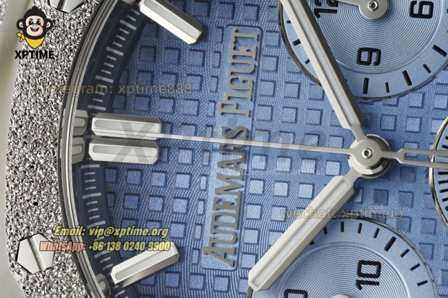 Royal Oak Chrono 26240 Frosted 41mm APSF Blue/Stick on SS/SS Bracelet SH4401 Super Clone Royal Oak Chrono 26240 Frosted 41mm APSF Blue/Stick on SS/SS Bracelet SH4401 Super Clone