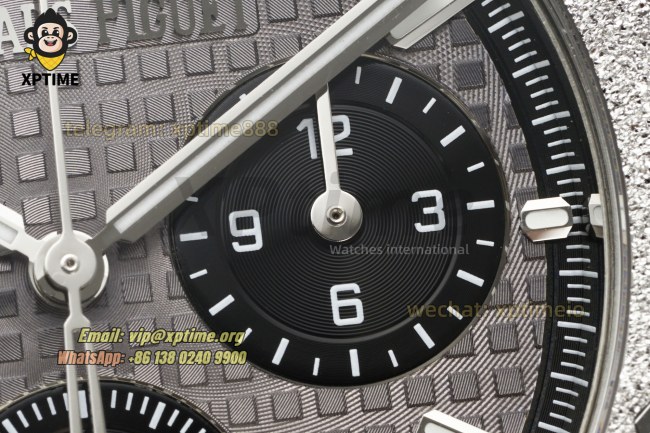 Royal Oak Chrono 26240 Frosted 41mm APSF Gray & Black/Stick on SS/SS Bracelet SH4401 Super Clone Royal Oak Chrono 26240 Frosted 41mm APSF Gray & Black/Stick on SS/SS Bracelet SH4401 Super Clone