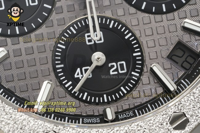 Royal Oak Chrono 26240 Frosted 41mm APSF Gray & Black/Stick on SS/SS Bracelet SH4401 Super Clone Royal Oak Chrono 26240 Frosted 41mm APSF Gray & Black/Stick on SS/SS Bracelet SH4401 Super Clone