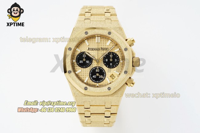 Royal Oak Chrono 26240BA Frosted 41mm APSF YG & Black/Stick on YG/YG Bracelet SH4401 Super Clone Royal Oak Chrono 26240BA Frosted 41mm APSF YG & Black/Stick on YG/YG Bracelet SH4401 Super Clone
