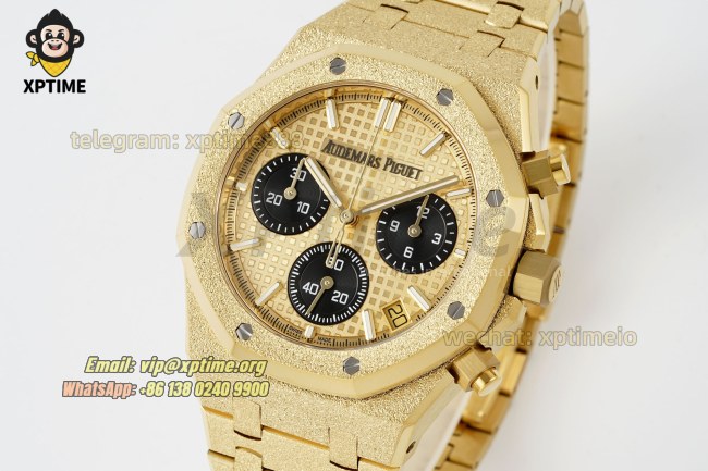 Royal Oak Chrono 26240BA Frosted 41mm APSF YG & Black/Stick on YG/YG Bracelet SH4401 Super Clone Royal Oak Chrono 26240BA Frosted 41mm APSF YG & Black/Stick on YG/YG Bracelet SH4401 Super Clone