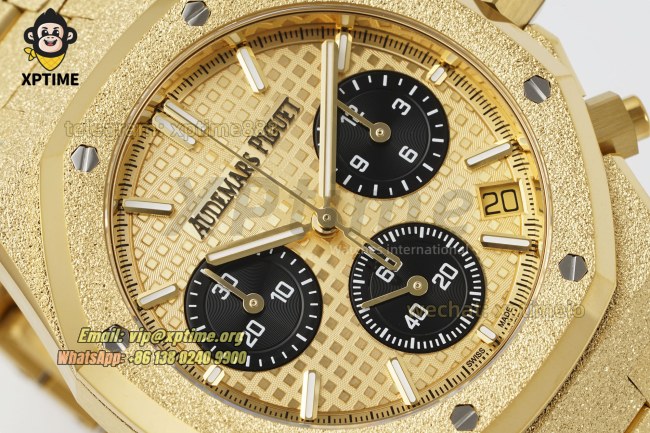 Royal Oak Chrono 26240BA Frosted 41mm APSF YG & Black/Stick on YG/YG Bracelet SH4401 Super Clone Royal Oak Chrono 26240BA Frosted 41mm APSF YG & Black/Stick on YG/YG Bracelet SH4401 Super Clone