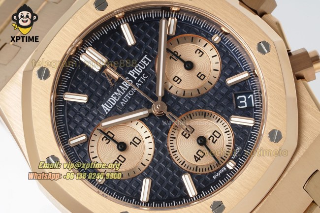 Royal Oak Chrono 26239OR 41mm APSF Black & RG/Stick on RG/RG Bracelet SH4401 Super Clone Royal Oak Chrono 26239OR 41mm APSF Black & RG/Stick on RG/RG Bracelet SH4401 Super Clone