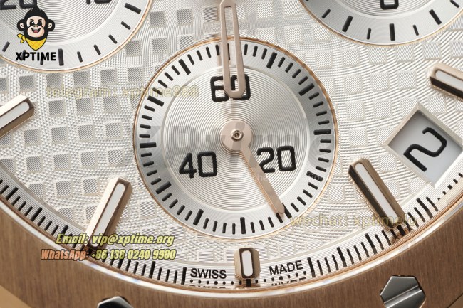 Royal Oak Chrono 26239OR 41mm APSF White/Stick on RG/RG Bracelet SH4401 Super Clone Royal Oak Chrono 26239OR 41mm APSF White/Stick on RG/RG Bracelet SH4401 Super Clone