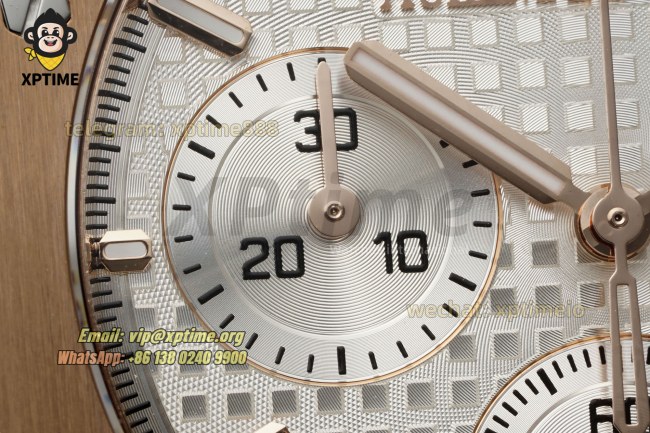 Royal Oak Chrono 26239OR 41mm APSF White/Stick on RG/RG Bracelet SH4401 Super Clone Royal Oak Chrono 26239OR 41mm APSF White/Stick on RG/RG Bracelet SH4401 Super Clone
