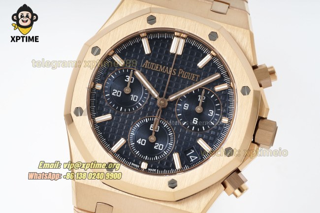 Royal Oak Chrono 26239OR 41mm APSF Blue/Stick on RG/RG Bracelet SH4401 Super Clone Royal Oak Chrono 26239OR 41mm APSF Blue/Stick on RG/RG Bracelet SH4401 Super Clone