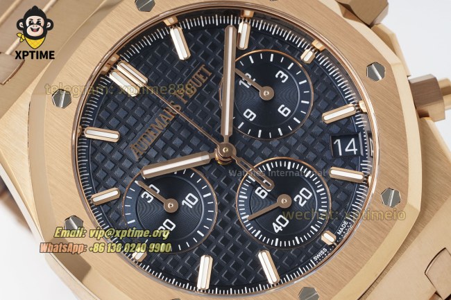 Royal Oak Chrono 26239OR 41mm APSF Blue/Stick on RG/RG Bracelet SH4401 Super Clone Royal Oak Chrono 26239OR 41mm APSF Blue/Stick on RG/RG Bracelet SH4401 Super Clone