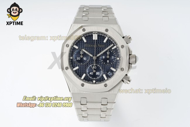 Royal Oak Chrono 26240ST 41mm APSF Blue/Stick on SS/SS Bracelet SH4401 Super Clone Royal Oak Chrono 26240ST 41mm APSF Blue/Stick on SS/SS Bracelet SH4401 Super Clone