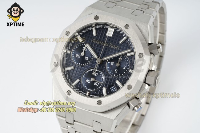 Royal Oak Chrono 26240ST 41mm APSF Blue/Stick on SS/SS Bracelet SH4401 Super Clone Royal Oak Chrono 26240ST 41mm APSF Blue/Stick on SS/SS Bracelet SH4401 Super Clone