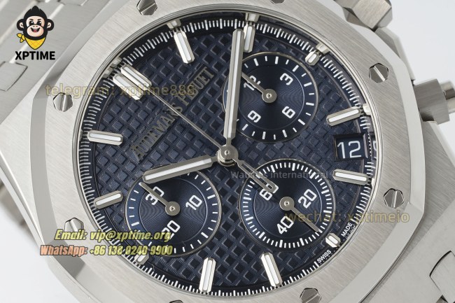 Royal Oak Chrono 26240ST 41mm APSF Blue/Stick on SS/SS Bracelet SH4401 Super Clone Royal Oak Chrono 26240ST 41mm APSF Blue/Stick on SS/SS Bracelet SH4401 Super Clone