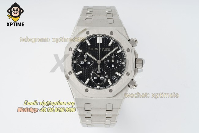 Royal Oak Chrono 26240ST 41mm APSF Black/Stick on SS/SS Bracelet SH4401 Super Clone Royal Oak Chrono 26240ST 41mm APSF Black/Stick on SS/SS Bracelet SH4401 Super Clone