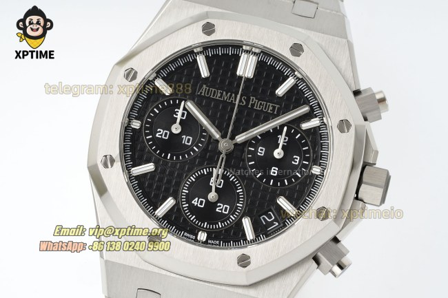 Royal Oak Chrono 26240ST 41mm APSF Black/Stick on SS/SS Bracelet SH4401 Super Clone Royal Oak Chrono 26240ST 41mm APSF Black/Stick on SS/SS Bracelet SH4401 Super Clone