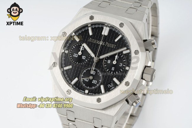 Royal Oak Chrono 26240ST 41mm APSF Black/Stick on SS/SS Bracelet SH4401 Super Clone Royal Oak Chrono 26240ST 41mm APSF Black/Stick on SS/SS Bracelet SH4401 Super Clone