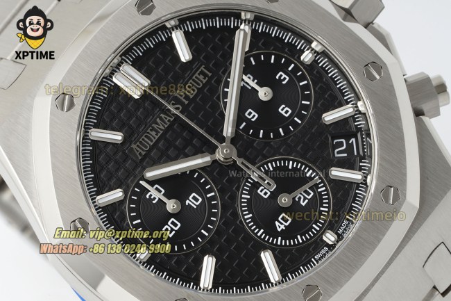 Royal Oak Chrono 26240ST 41mm APSF Black/Stick on SS/SS Bracelet SH4401 Super Clone Royal Oak Chrono 26240ST 41mm APSF Black/Stick on SS/SS Bracelet SH4401 Super Clone