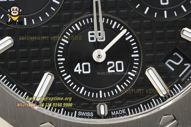 Royal Oak Chrono 26240ST 41mm APSF Black/Stick on SS/SS Bracelet SH4401 Super Clone Royal Oak Chrono 26240ST 41mm APSF Black/Stick on SS/SS Bracelet SH4401 Super Clone
