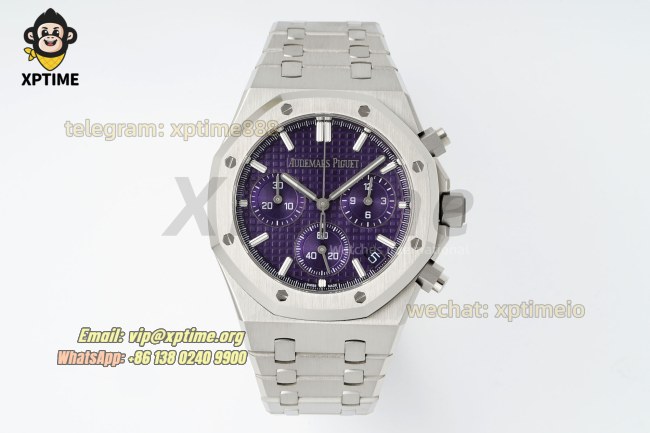 Royal Oak Chrono 26240ST 41mm APSF Purple/Stick on SS/SS Bracelet SH4401 Super Clone Royal Oak Chrono 26240ST 41mm APSF Purple/Stick on SS/SS Bracelet SH4401 Super Clone