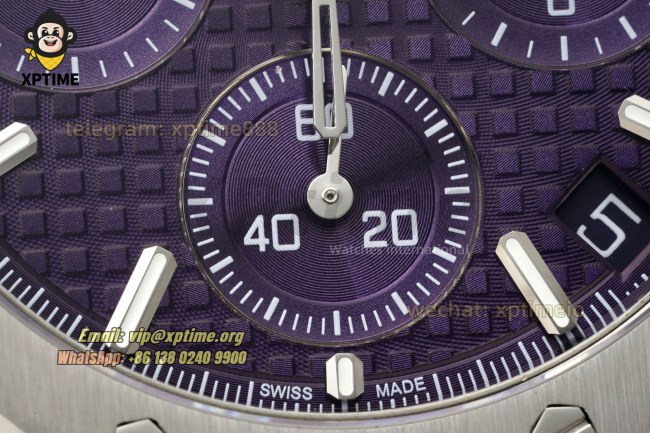 Royal Oak Chrono 26240ST 41mm APSF Purple/Stick on SS/SS Bracelet SH4401 Super Clone Royal Oak Chrono 26240ST 41mm APSF Purple/Stick on SS/SS Bracelet SH4401 Super Clone
