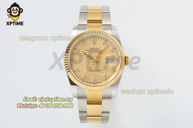 Datejust 126233 36mm ARF YG Textured/Diamond on Oys YG/SS Bracelet SH3235 Super Clone Datejust 126233 36mm ARF YG Textured/Diamond on Oys YG/SS Bracelet SH3235 Super Clone