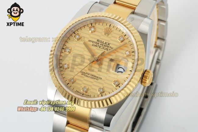 Datejust 126233 36mm ARF YG Textured/Diamond on Oys YG/SS Bracelet SH3235 Super Clone Datejust 126233 36mm ARF YG Textured/Diamond on Oys YG/SS Bracelet SH3235 Super Clone