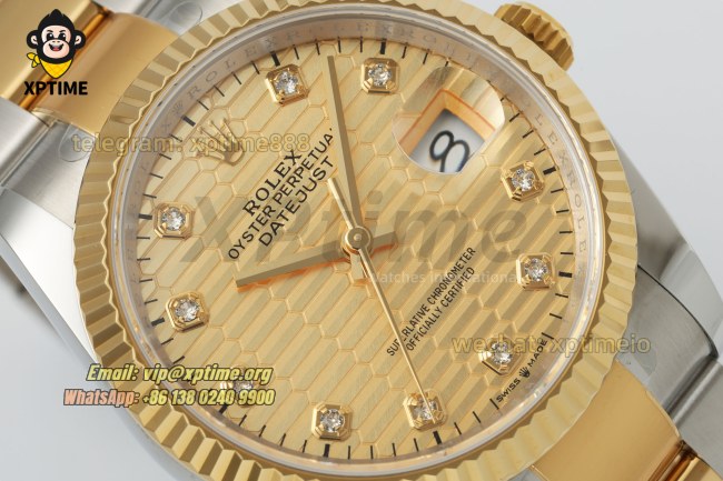 Datejust 126233 36mm ARF YG Textured/Diamond on Oys YG/SS Bracelet SH3235 Super Clone Datejust 126233 36mm ARF YG Textured/Diamond on Oys YG/SS Bracelet SH3235 Super Clone
