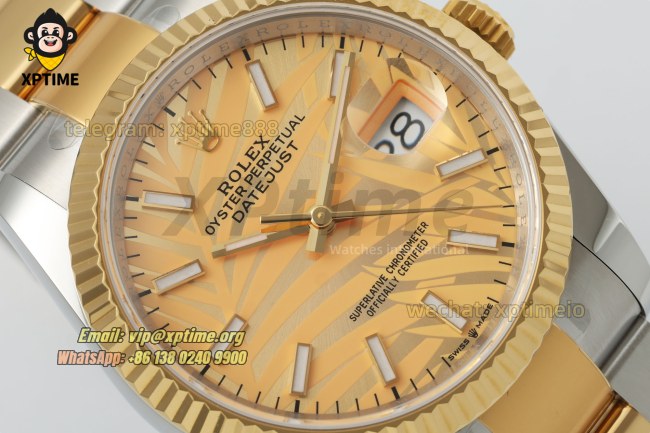 Datejust 126233 36mm ARF YG Palm Motif/Stick on Oys YG/SS Bracelet SH3235 Super Clone Datejust 126233 36mm ARF YG Palm Motif/Stick on Oys YG/SS Bracelet SH3235 Super Clone