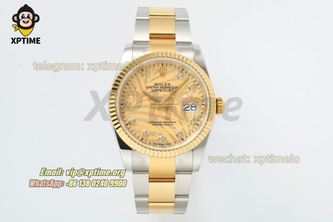 Datejust 126233 36mm ARF YG Palm Motif/Diamond on Oys YG/SS Bracelet SH3235 Super Clone Datejust 126233 36mm ARF YG Palm Motif/Diamond on Oys YG/SS Bracelet SH3235 Super Clone