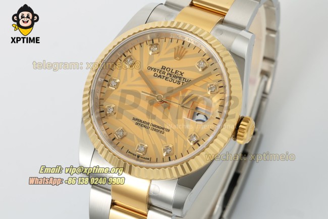 Datejust 126233 36mm ARF YG Palm Motif/Diamond on Oys YG/SS Bracelet SH3235 Super Clone Datejust 126233 36mm ARF YG Palm Motif/Diamond on Oys YG/SS Bracelet SH3235 Super Clone