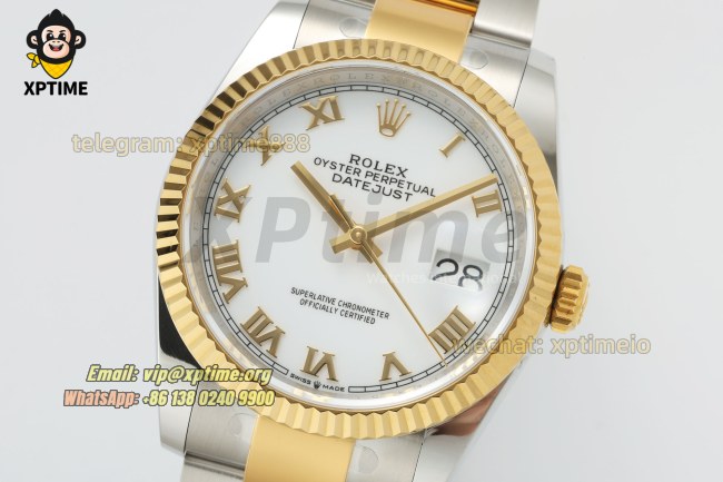 Datejust 126233 36mm ARF White/Roman on Oys YG/SS Bracelet SH3235 Super Clone Datejust 126233 36mm ARF White/Roman on Oys YG/SS Bracelet SH3235 Super Clone