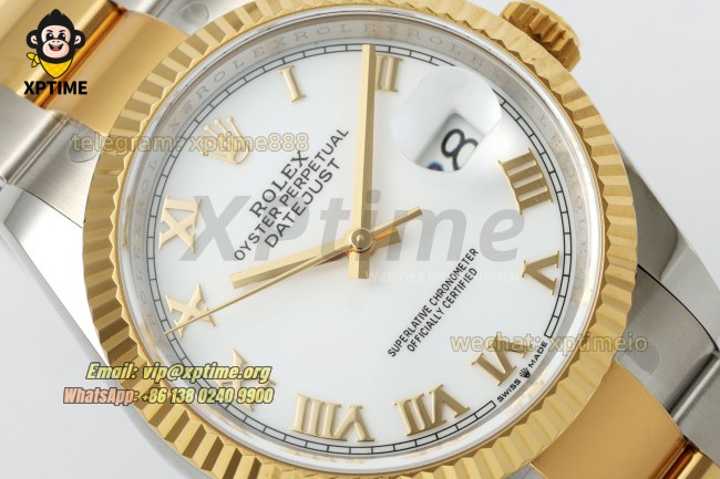 Datejust 126233 36mm ARF White/Roman on Oys YG/SS Bracelet SH3235 Super Clone Datejust 126233 36mm ARF White/Roman on Oys YG/SS Bracelet SH3235 Super Clone